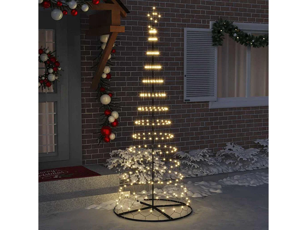 Albero di Natale a LED Bianco caldo 100 x 100 x 250 cm Metallo