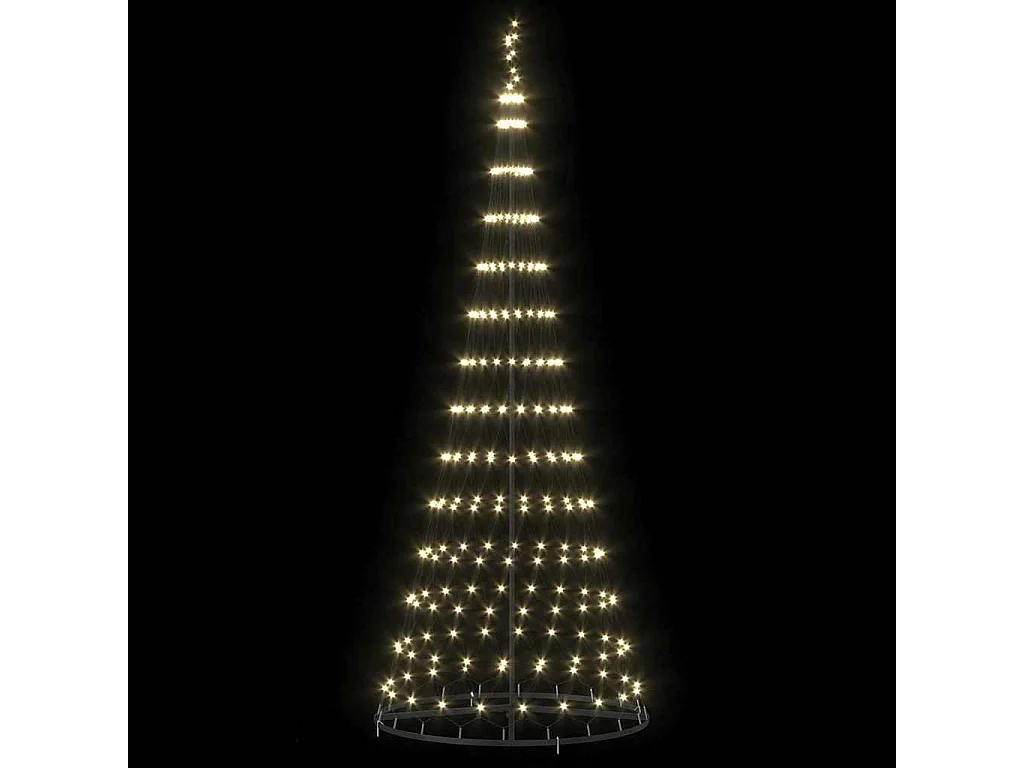 Albero di Natale a LED Bianco caldo 100 x 100 x 250 cm Metallo
