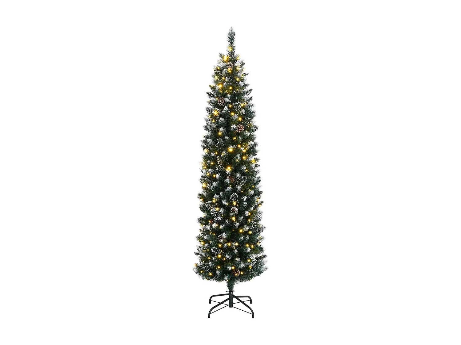 Sapin de Noël artificiel mince 150 LED 150 cm
