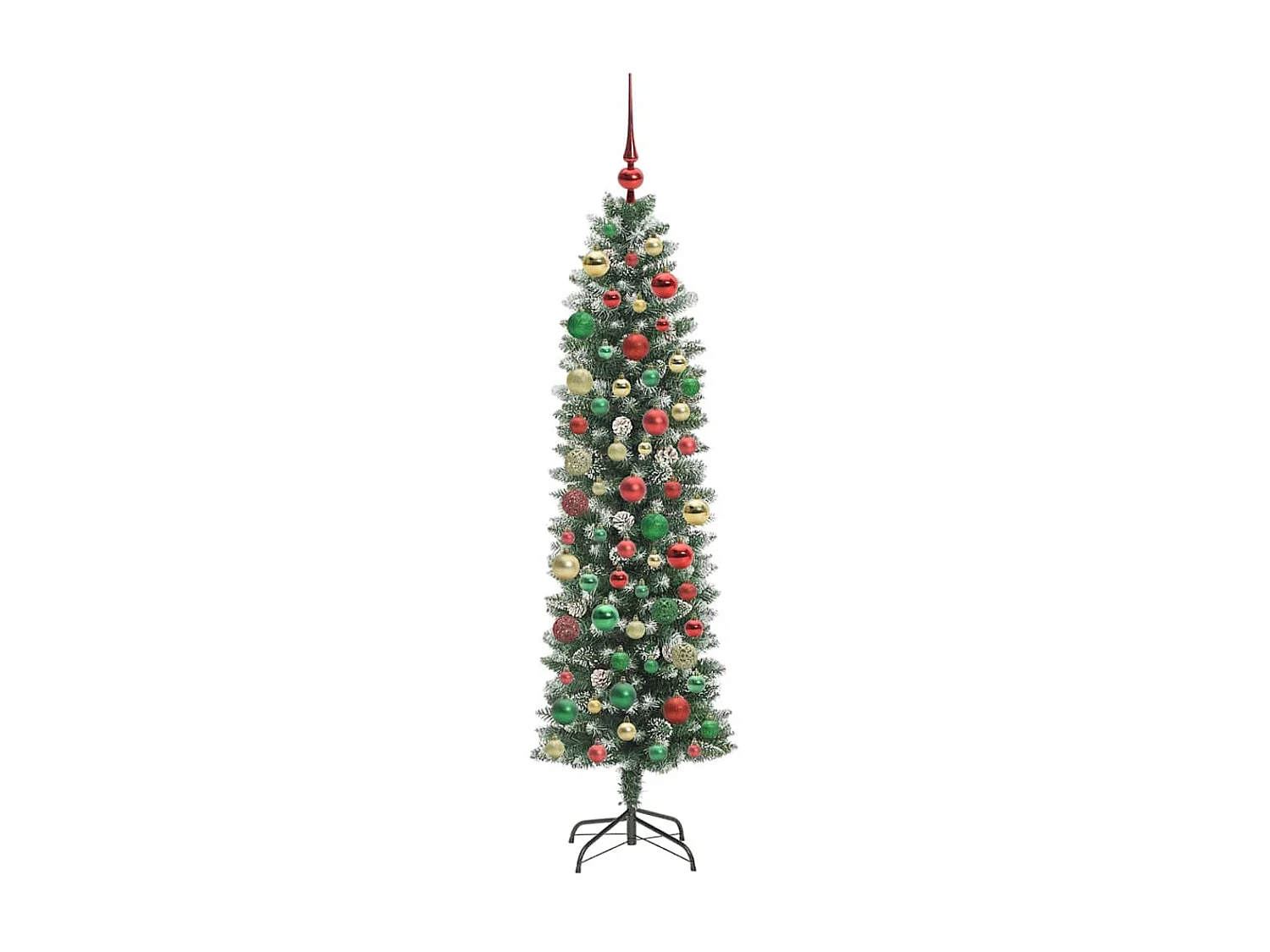 Arbre de Noël artificiel slim avec 300 LED Vert et blanc 180 cm