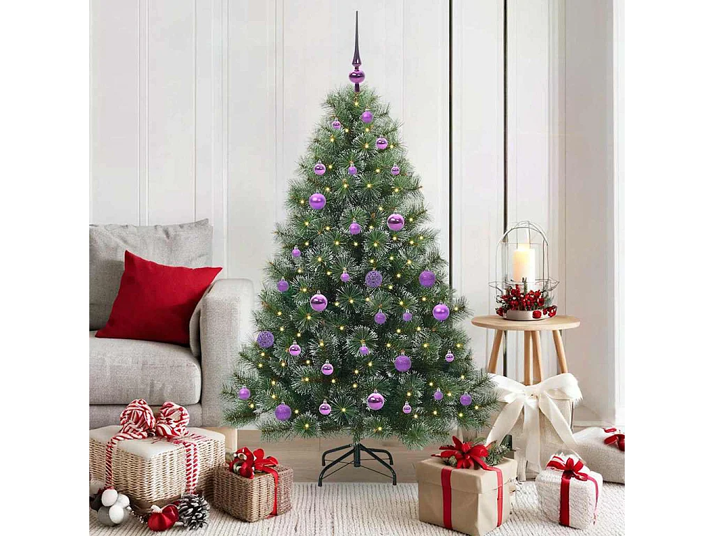 Sapin de Noël artificiel avec 150 LED Vert 150 cm PE et PVC