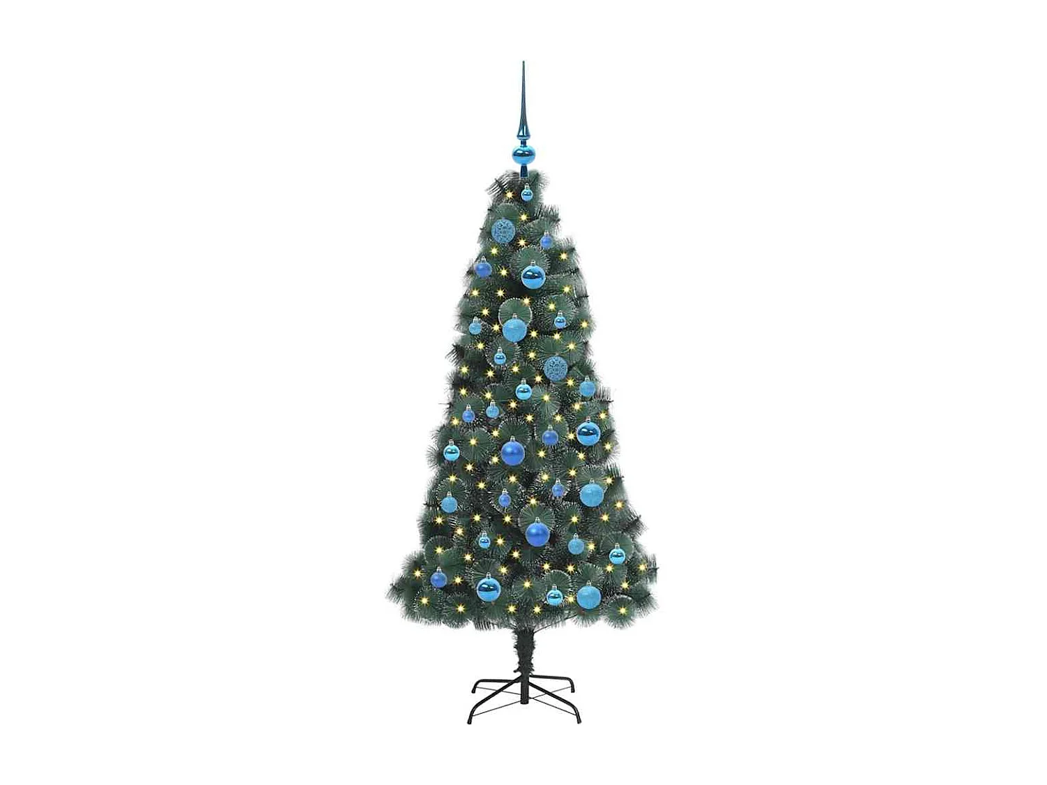 Albero di Natale artificiale preilluminato con set di palline