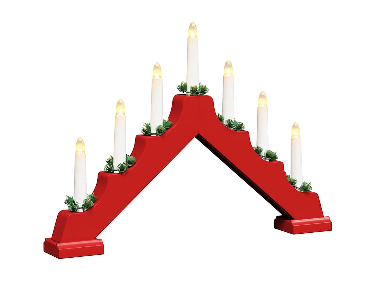 Pont de bougie de Noël Rouge 39.5 x 5 x 29 cm Pin massif