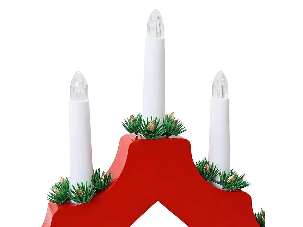 Pont de bougie de Noël Rouge 39.5 x 5 x 29 cm Pin massif
