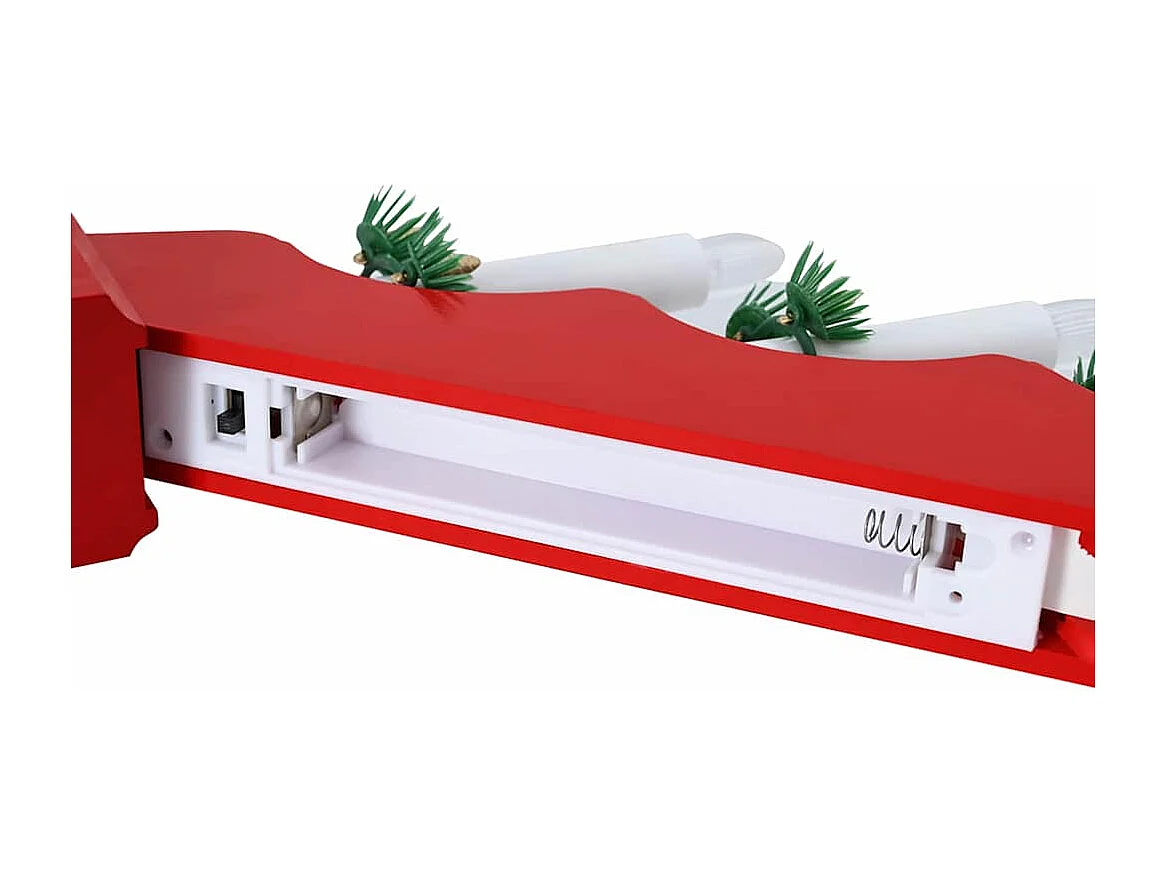 Pont de bougie de Noël Rouge 39.5 x 5 x 29 cm Pin massif