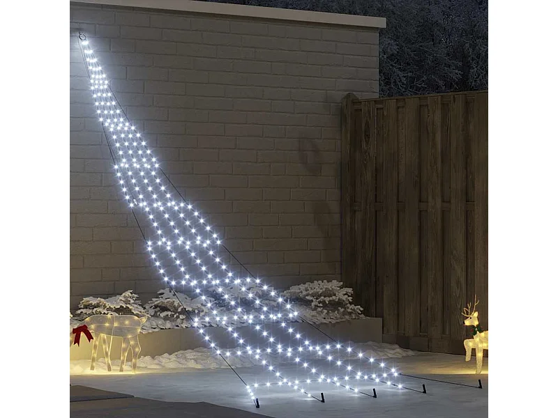 LED Weihnachtsbaum mit Erdspießen Kaltweiß 500 cm Metall