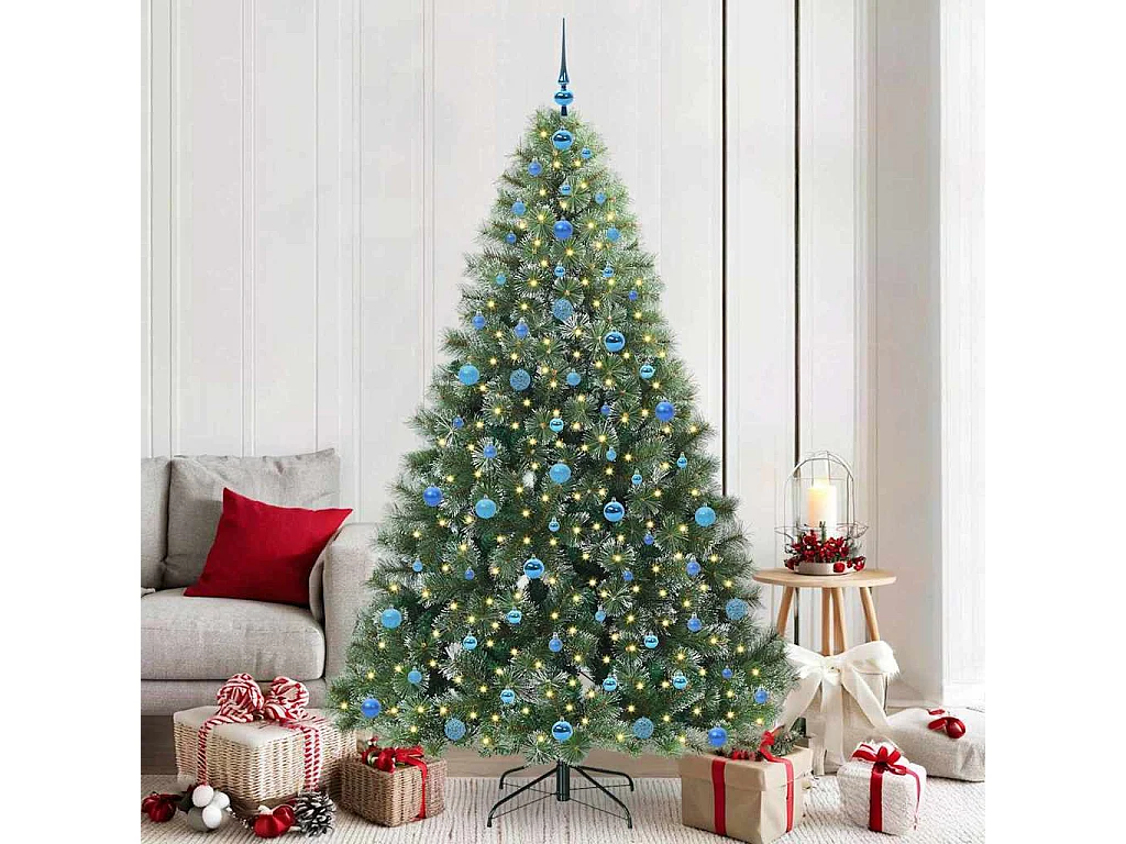 Kunstkerstboom met 300 LED's Groen 210 cm PE en PVC