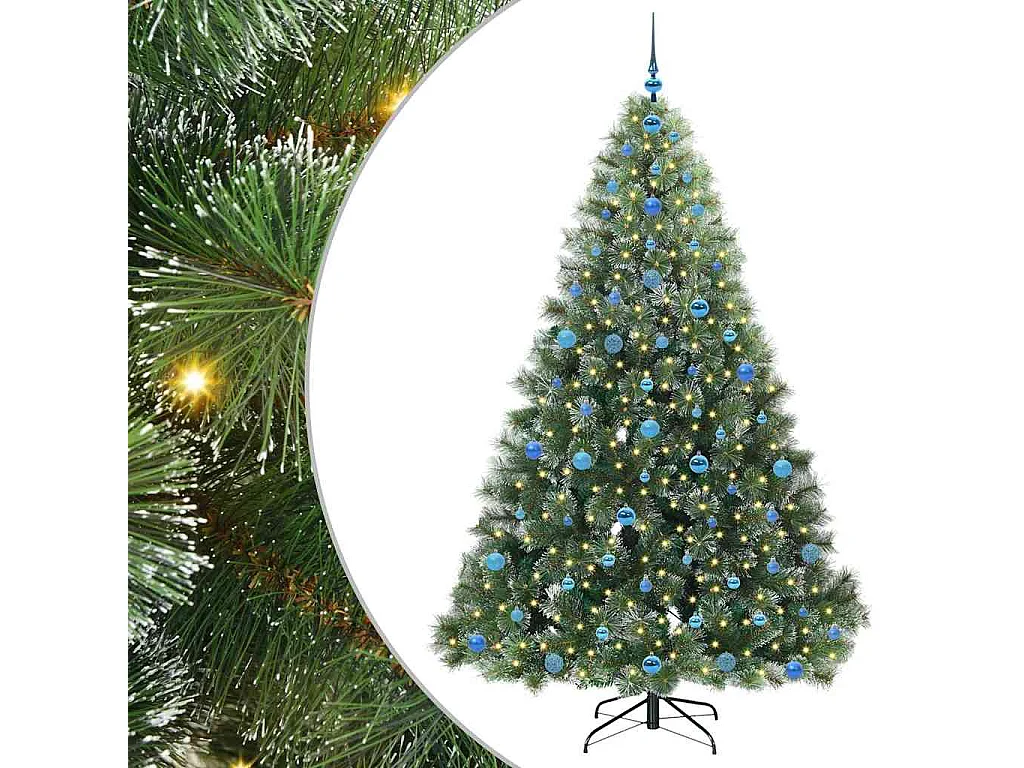 Kunstkerstboom met 300 LED's Groen 210 cm PE en PVC