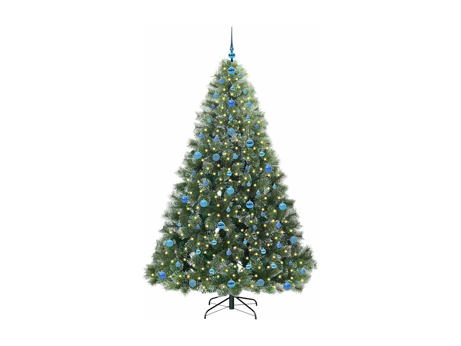 Kunstkerstboom met 300 LED's Groen 210 cm PE en PVC