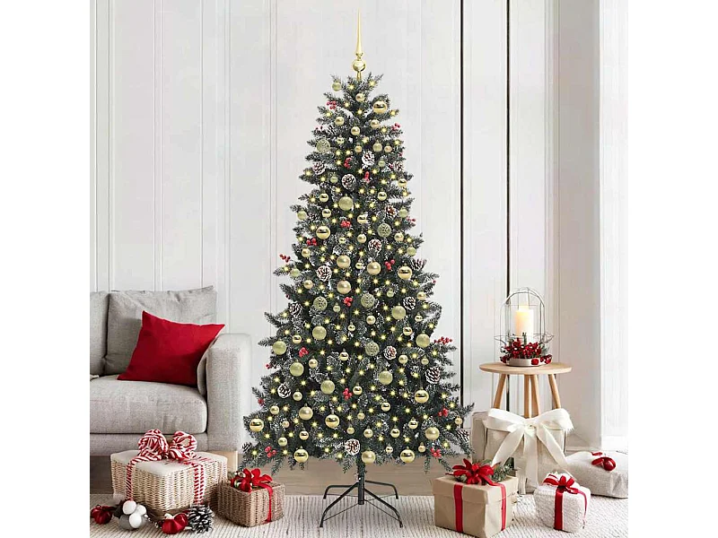 Sapin de Noël artificiel avec 300 LED Vert 114 x 114 x 210 cm