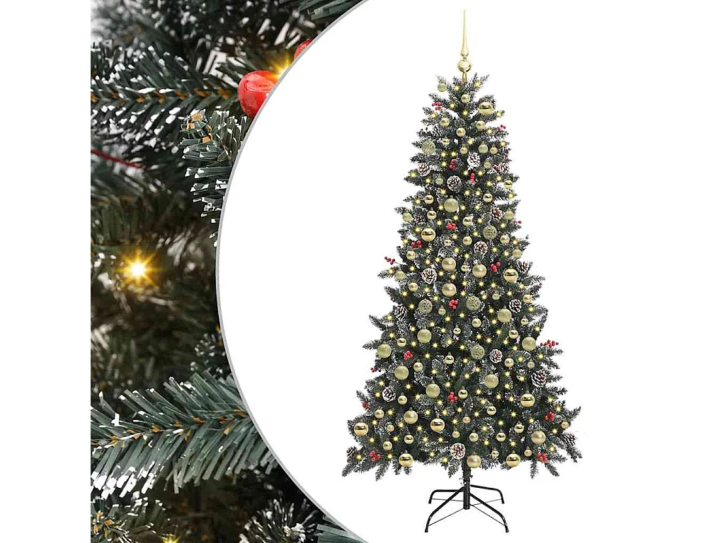 Sapin de Noël artificiel avec 300 LED Vert 114 x 114 x 210 cm
