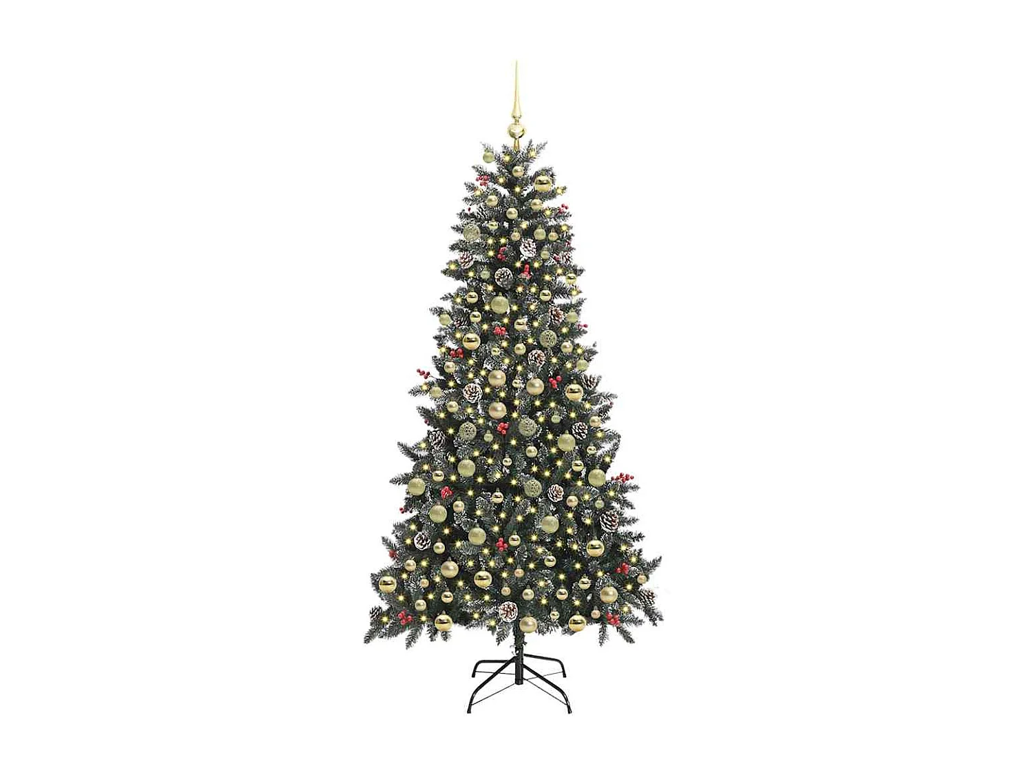 Sapin de Noël artificiel avec 300 LED Vert 114 x 114 x 210 cm