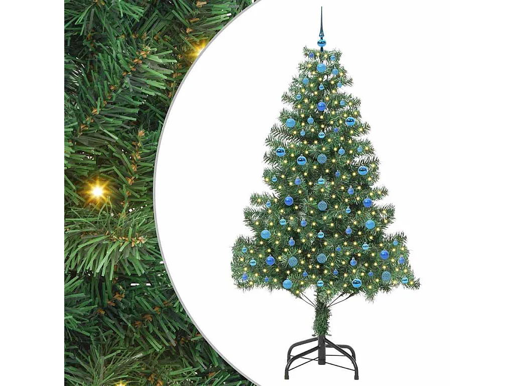 Sapin de Noël avec 300 LED avec support Vert 210 cm PVC