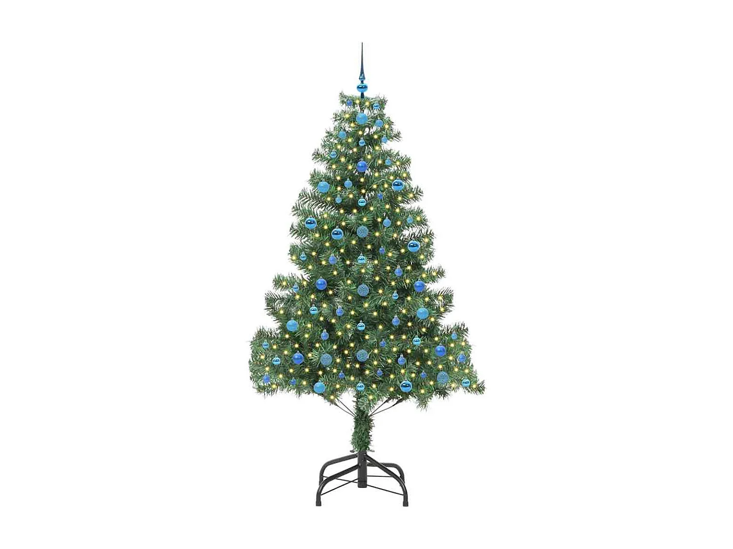 Sapin de Noël avec 300 LED avec support Vert 210 cm PVC