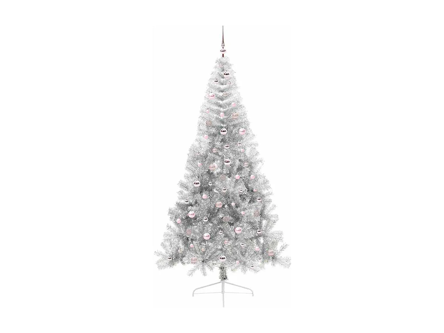 Voorverlichte kunstkerstboom zilver 240cm PET