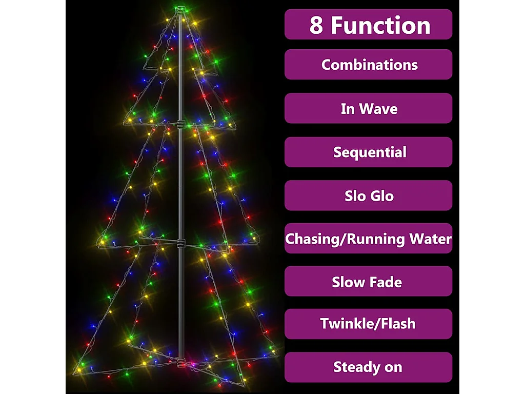 Albero di Natale a cono da interno/esterno 160 LED 78x120 cm