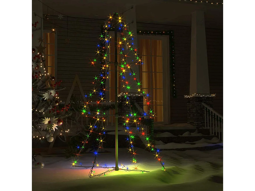 Arbre de Noël cône 160 LED d'intérieur/d'extérieur 78x120 cm