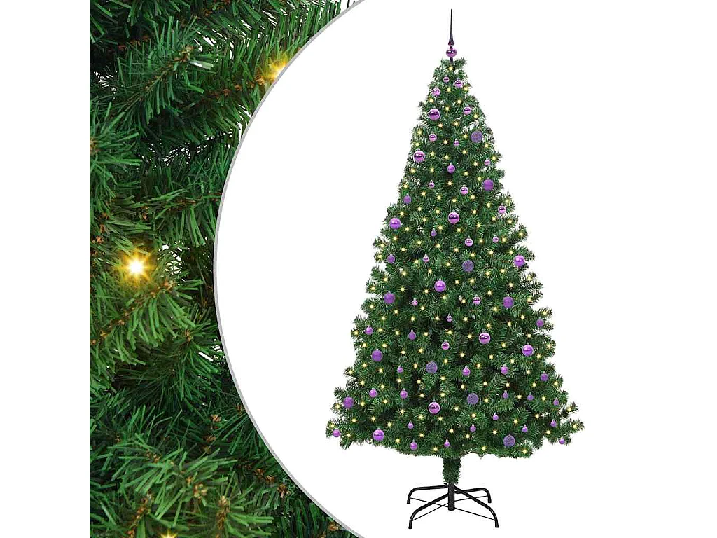 Albero di Natale artificiale verde 240 cm PVC, acciaio e plastica
