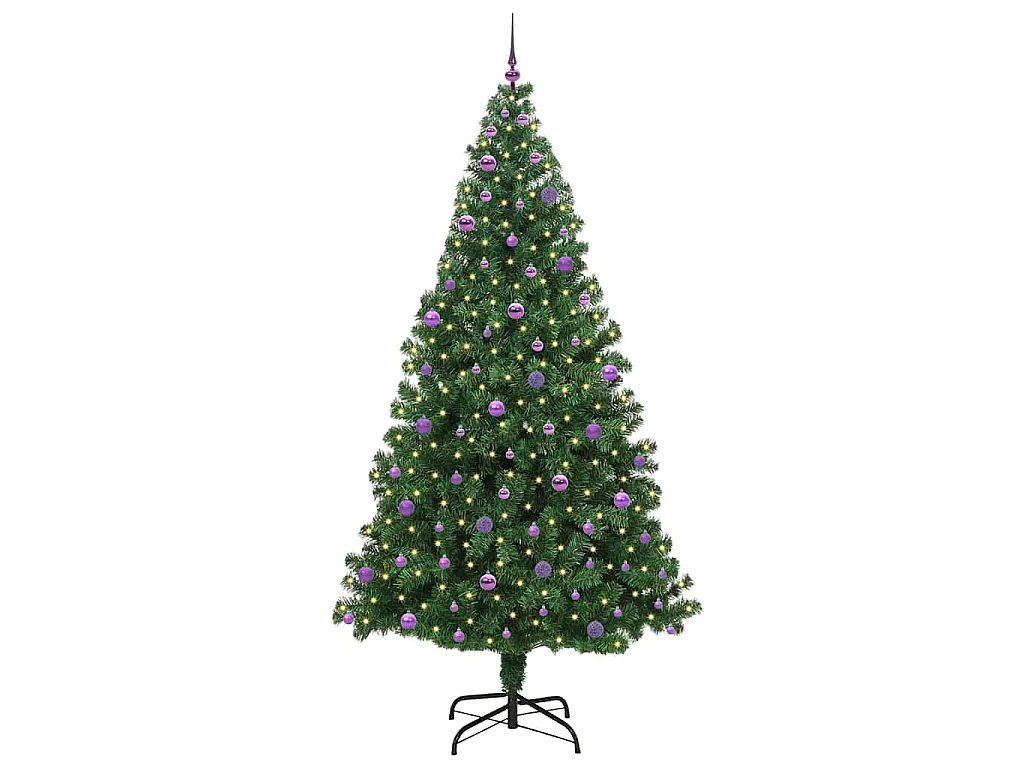Albero di Natale artificiale verde 240 cm PVC, acciaio e plastica