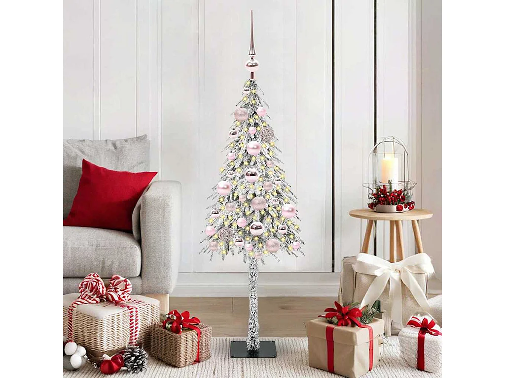 Albero di Natale con 150 LED Bianco 120 cm PE e Acciaio