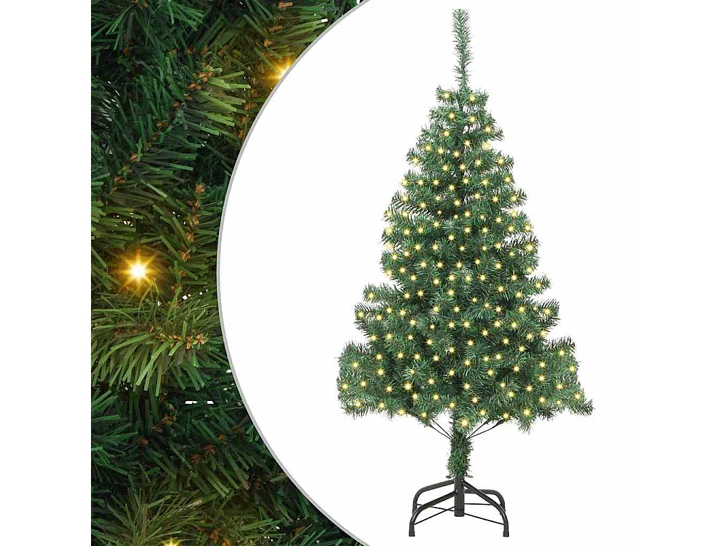 Sapin de Noël avec 300 LED avec support Vert 180 cm PVC