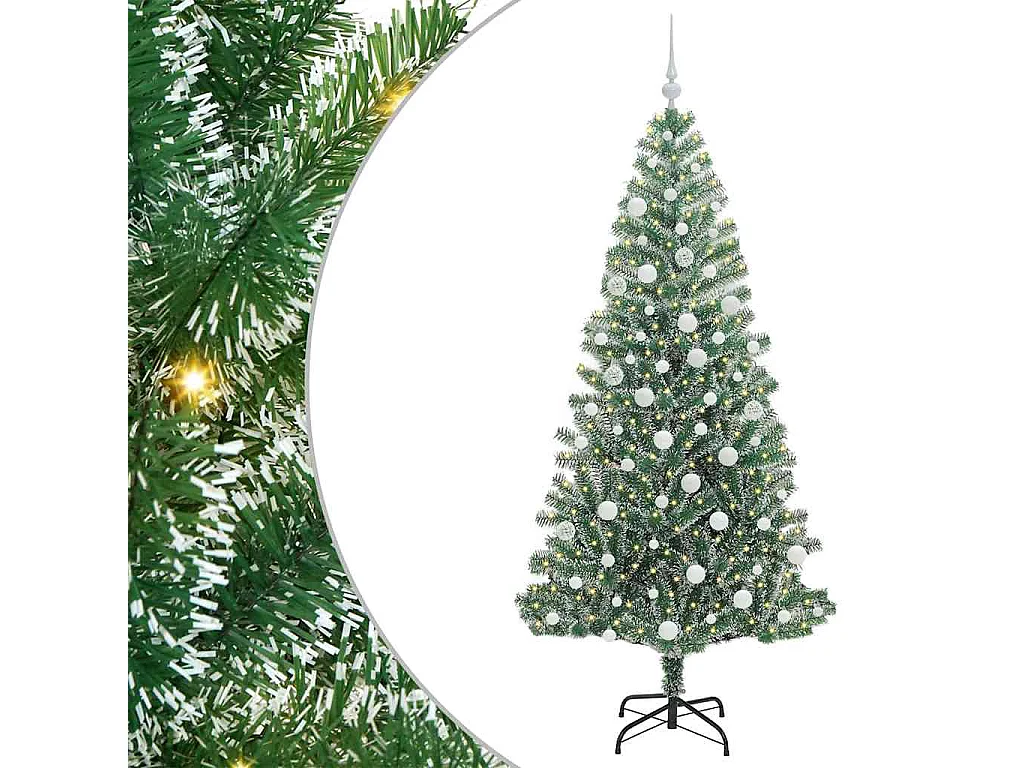 Arbre de Noël artificiel floconné de neige avec lumière LED