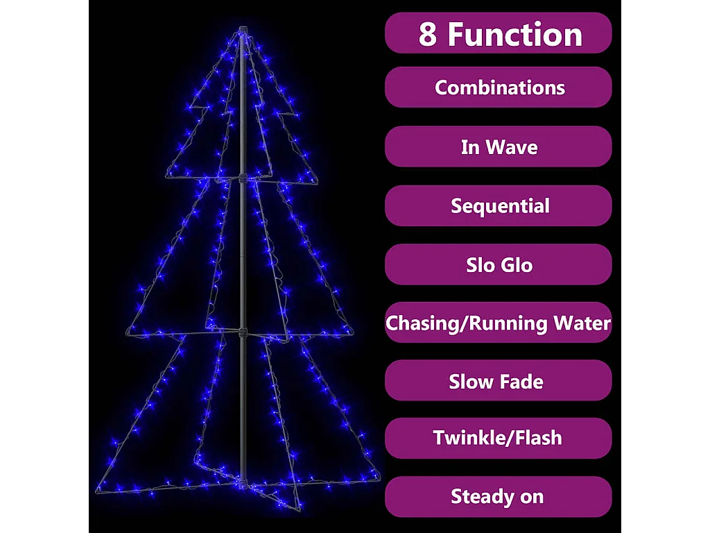 Arbre de Noël cône 200 LED d'intérieur/d'extérieur 98x150 cm