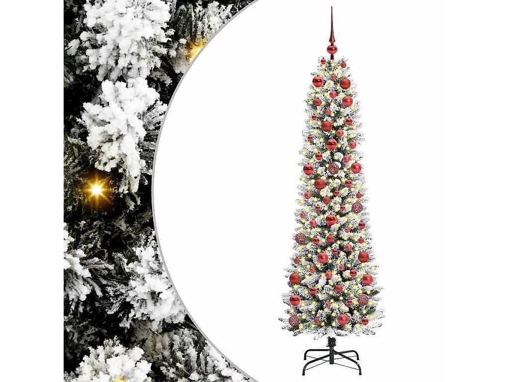 Albero di Natale artificiale con 300 LED verde e bianco 180 cm