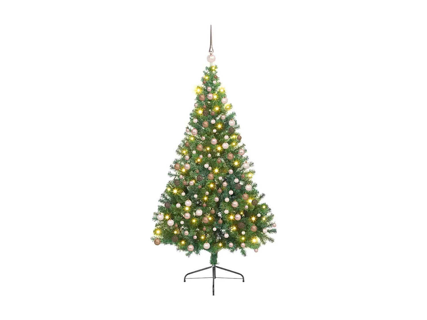 Künstlicher Weihnachtsbaum mit Beleuchtung, Grün, 180 cm, PVC