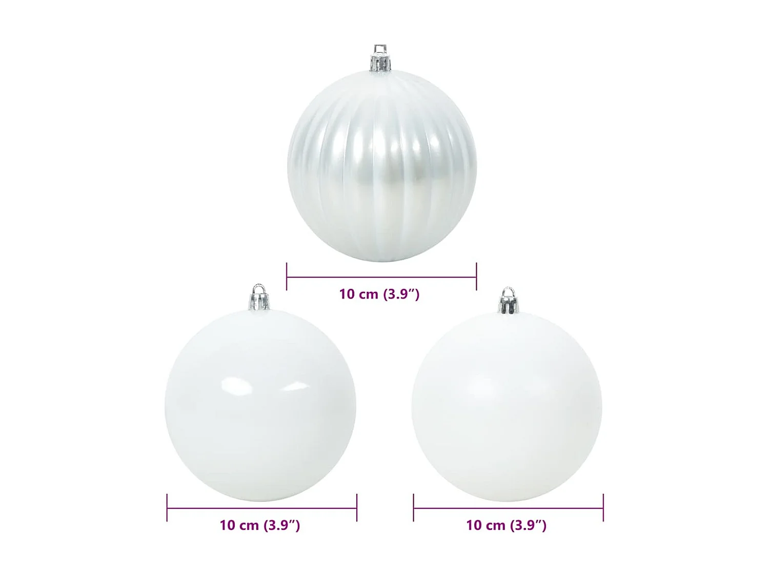 Ensemble de Boules de Noël 15 pcs Blanc