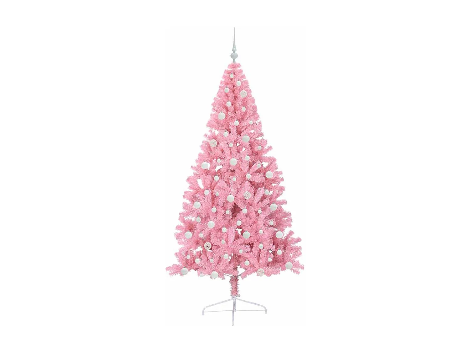 Künstlicher Weihnachtsbaum mit Beleuchtung, Rosa, 210 cm, PVC