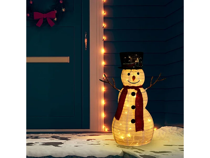Figurine de bonhomme de neige de Noël à LED Tissu 60 cm