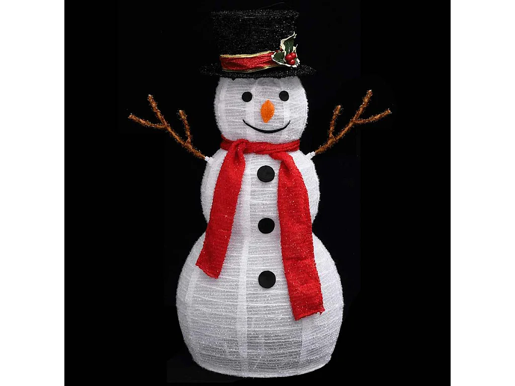 Figurine de bonhomme de neige de Noël à LED Tissu 60 cm