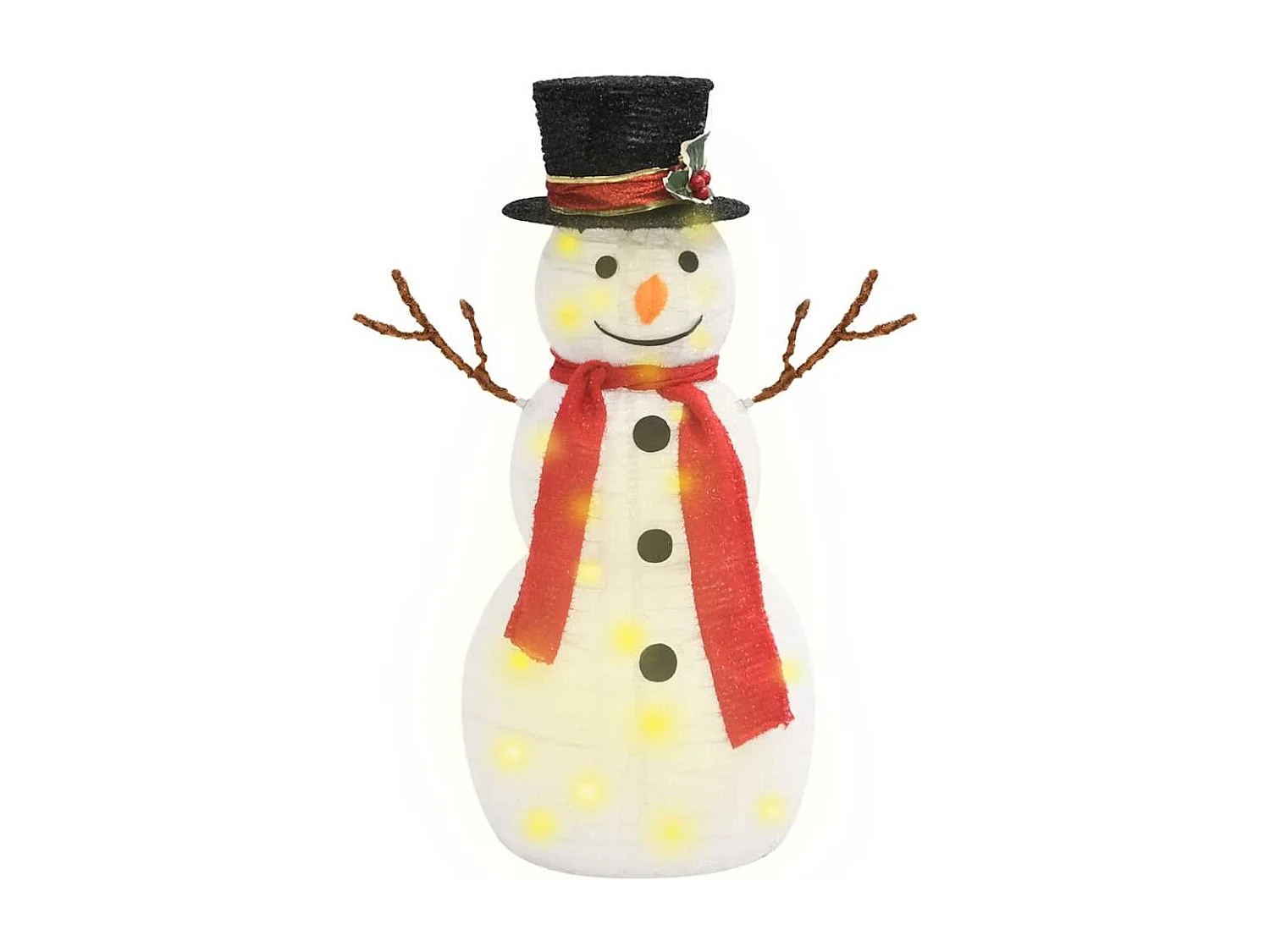 Figurine de bonhomme de neige de Noël à LED Tissu 60 cm