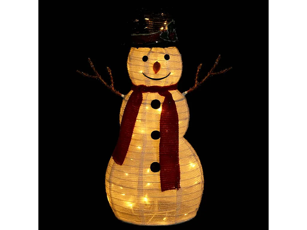 Figurine de bonhomme de neige de Noël à LED Tissu 60 cm