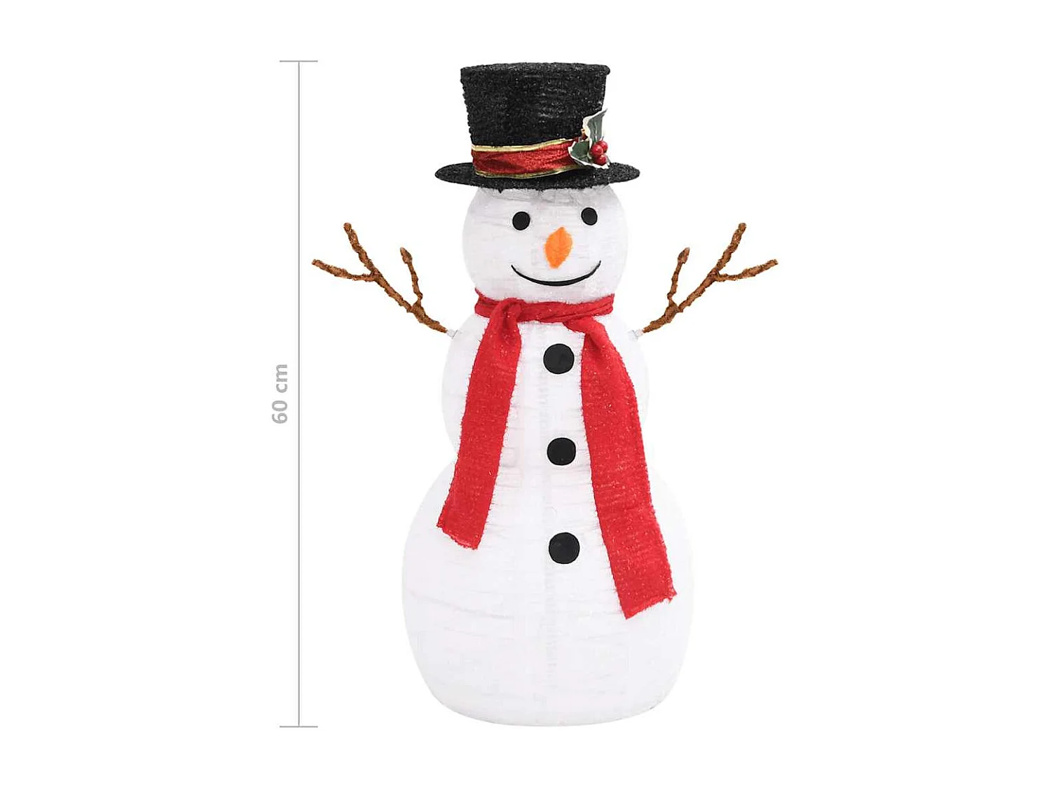 Figurine de bonhomme de neige de Noël à LED Tissu 60 cm