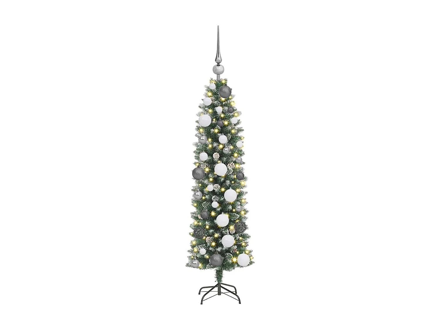 Slanke kunstkerstboom met 150 LED's Groen 120 cm