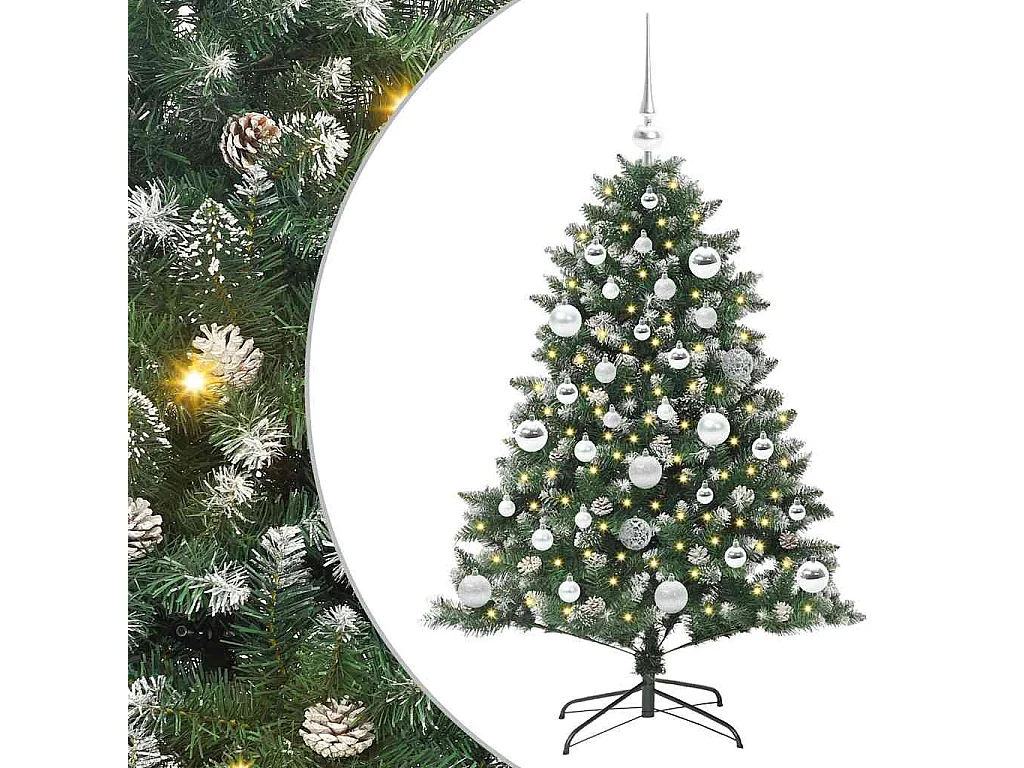 Albero di Natale artificiale con 150 LED Verde 85 x 85 x 120 cm