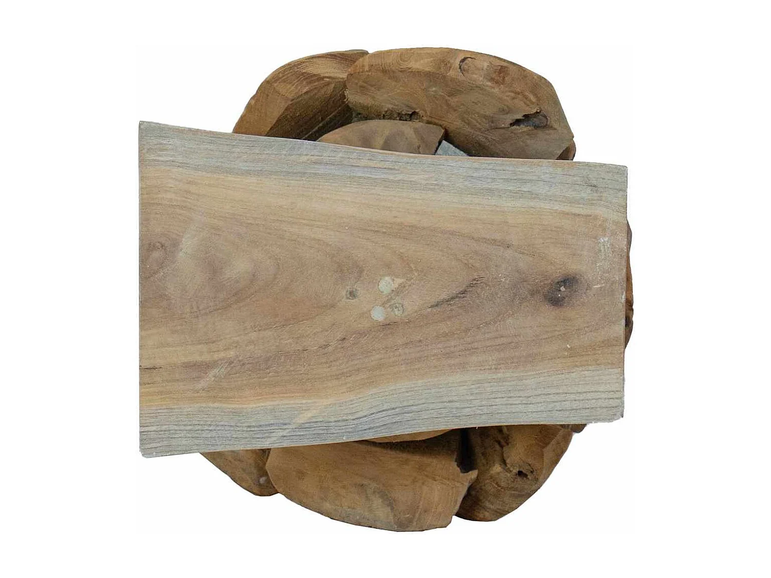 Sapin de Noël avec support Marron 60 cm Bois de teck solide