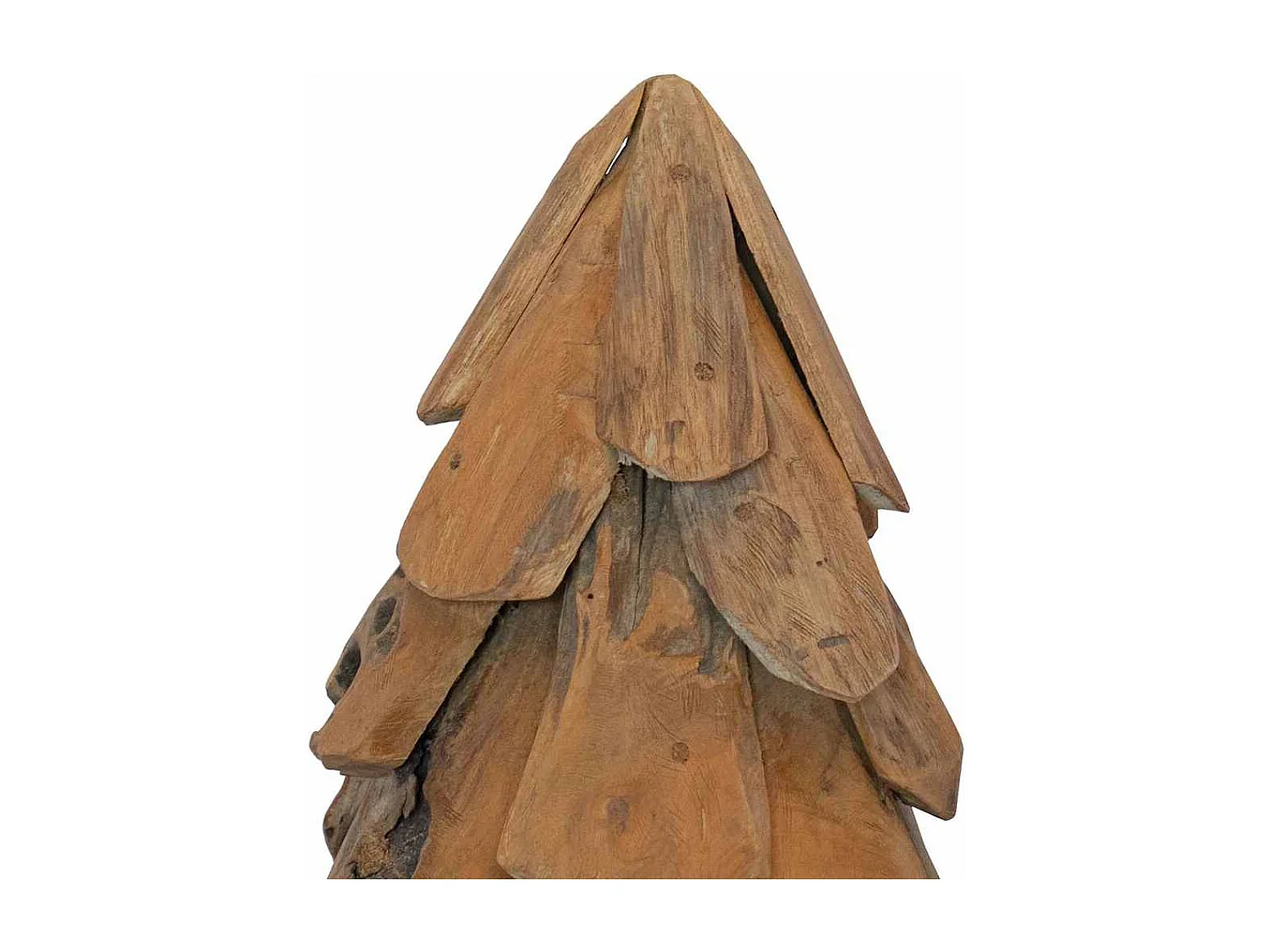 Sapin de Noël avec support Marron 60 cm Bois de teck solide