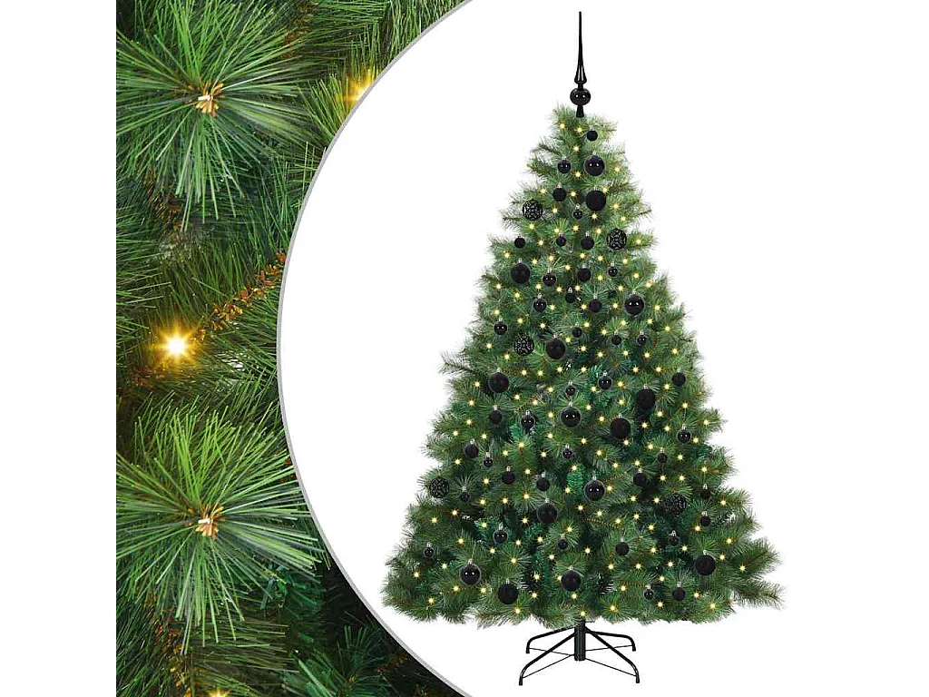 Sapin de Noël artificiel avec 300 LED Vert 180 cm PE et PVC