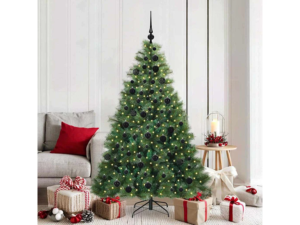 Albero di Natale artificiale con 300 LED Verde 180 cm PE e PVC