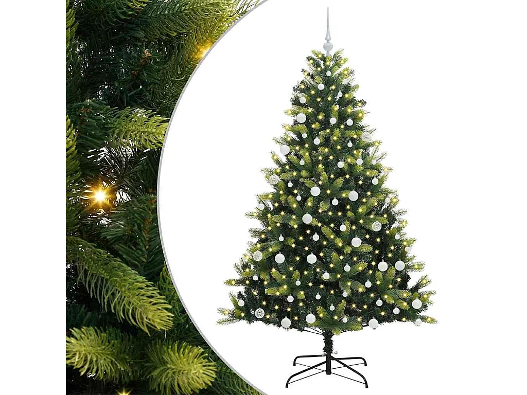 Flexibler künstlicher Weihnachtsbaum aus Silikon, 300 LEDs, 180 cm