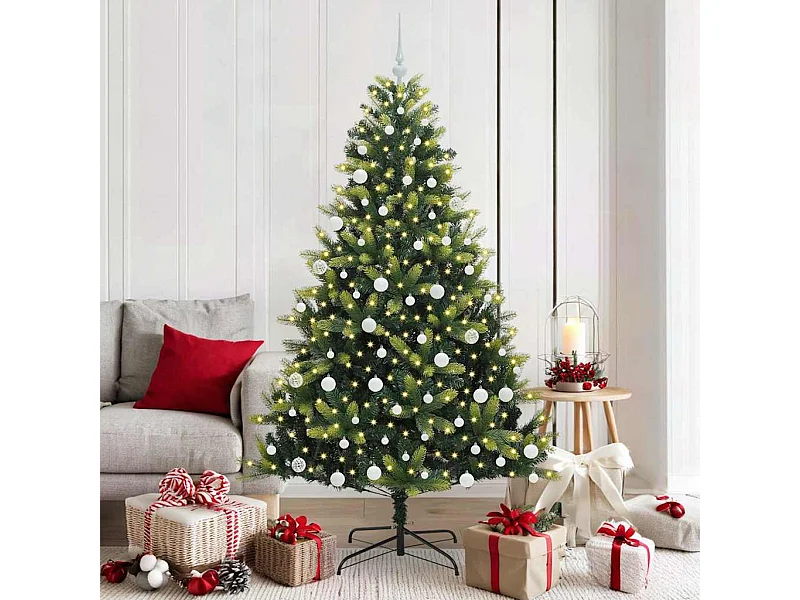 Arbre de Noël artificiel en silicone flexible 300 LEDs 180 cm