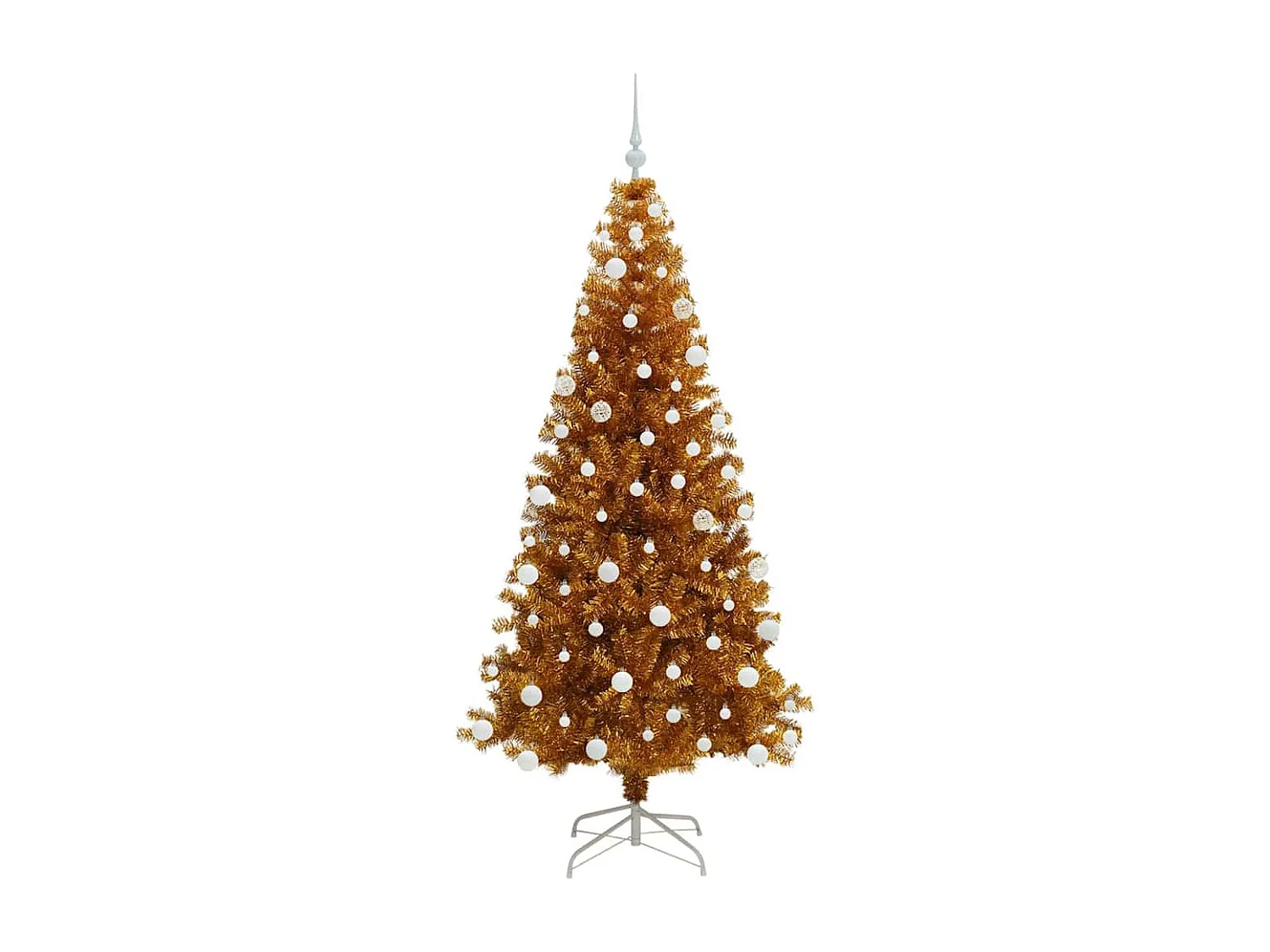 Sapin de Noël avec 300 LED avec support Doré 180 cm PET