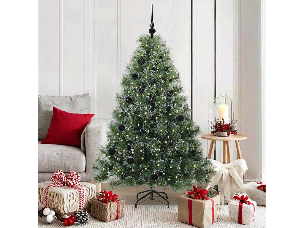 Künstlicher Weihnachtsbaum mit 150 LEDs Grün 150 cm PE und PVC