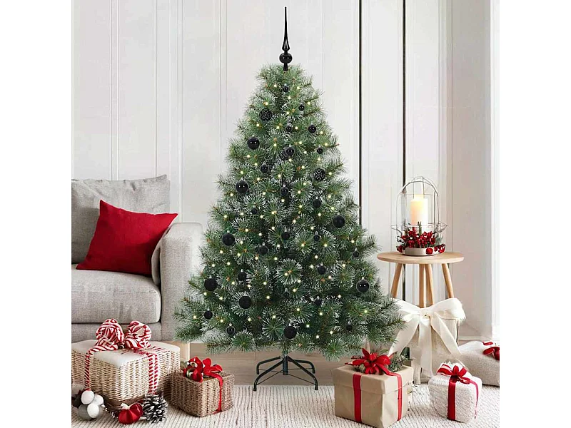 Künstlicher Weihnachtsbaum mit 150 LEDs Grün 150 cm PE und PVC