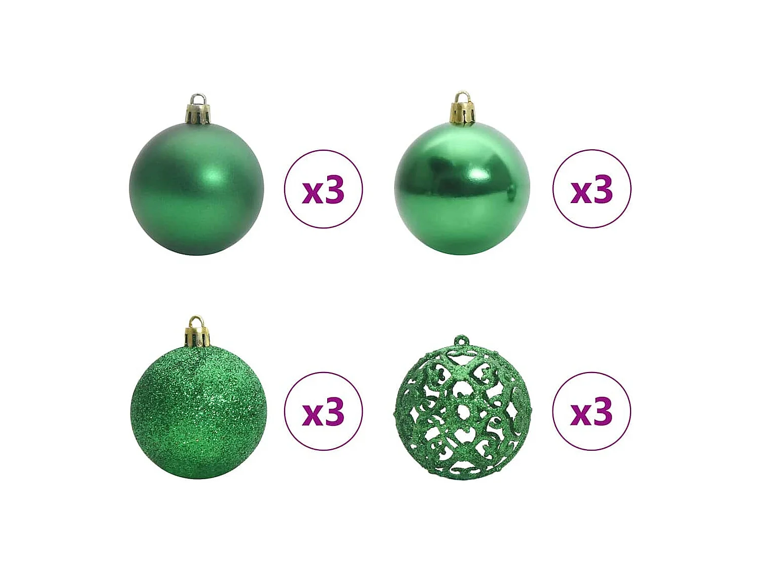 Sapin de Noël artificiel Vert et blanc 210 cm PVC et métal