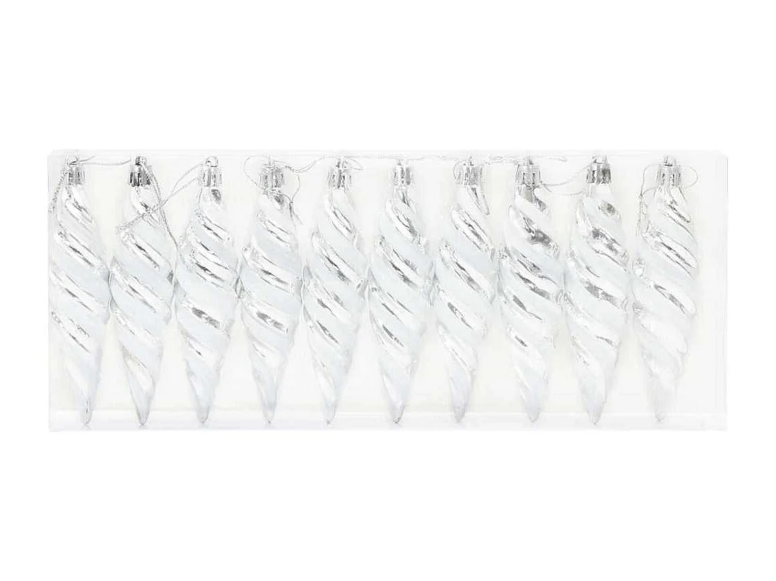 Boule en forme de spirale de Noël 40 pcs Argent