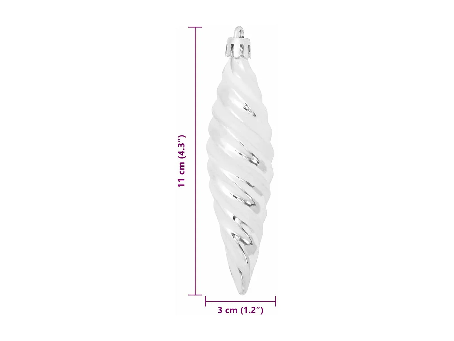 Boule en forme de spirale de Noël 40 pcs Argent